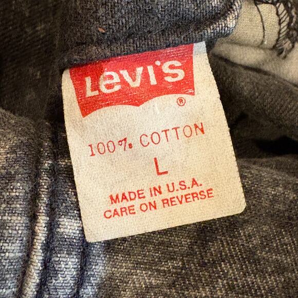 Vtg 80s Levis Denim Trucker Jacket Mens Large Black Acid Washed USA 70507-0253 - Picture 5 of 9